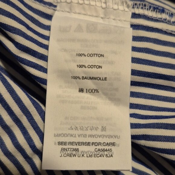 Crewcuts girls size 6-7 blue and white striped blouse bow on cuff, NWT - Picture 5 of 5